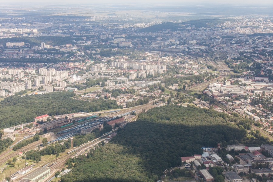 Lviv city, Ukraine from airplane, photographed in August 2014, picture 8
