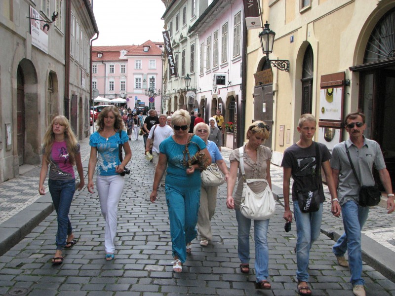 People walking on a street in Prague (Praha) city, Czech Republic, European Union, picture 13