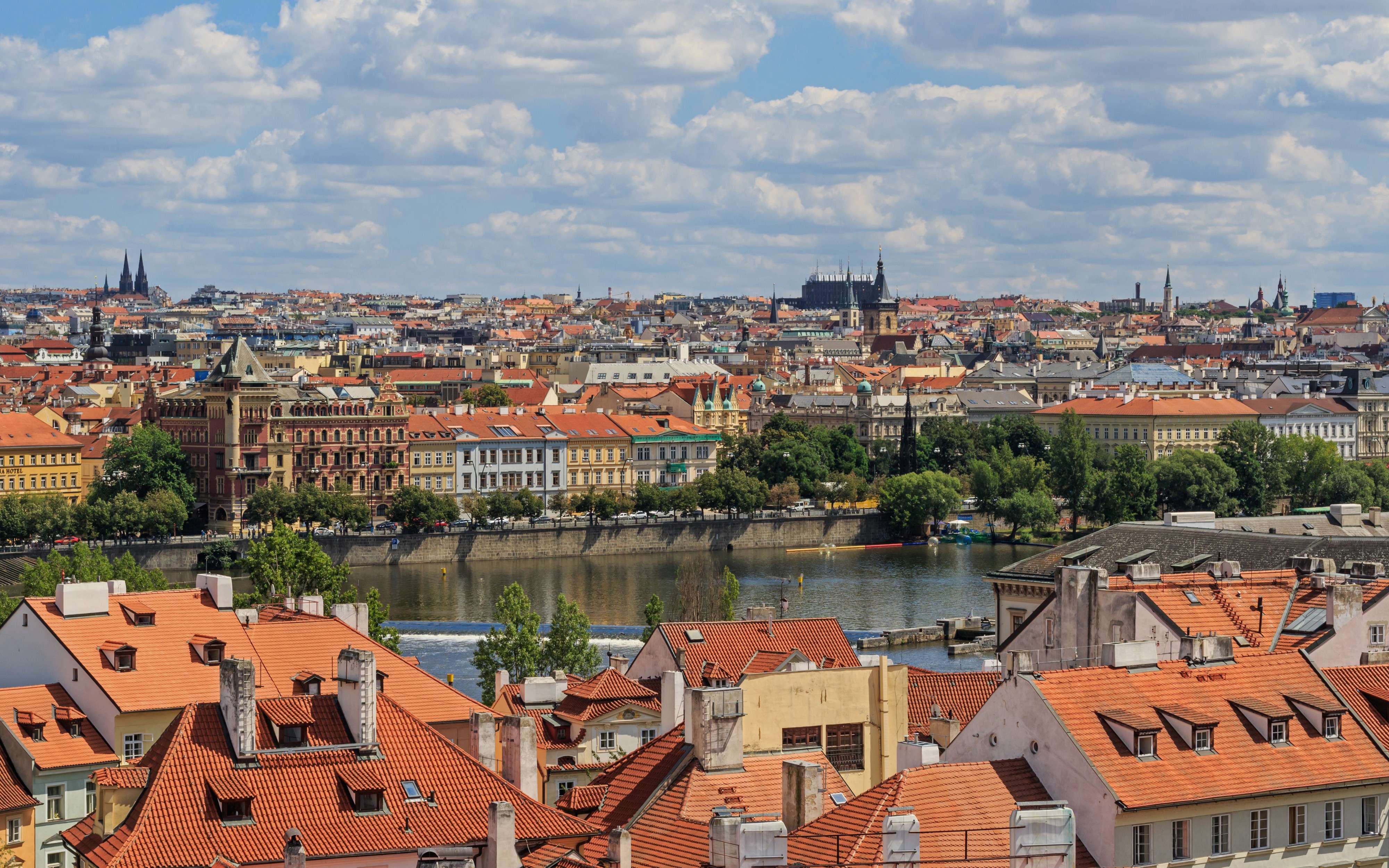 Prague 07-2016 view from Lesser Town Tower of Charles Bridge img2