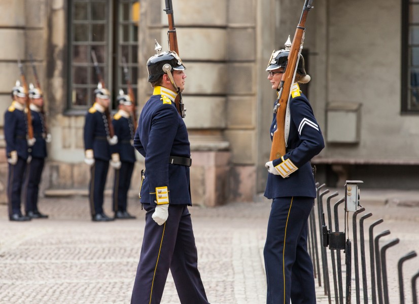 the royal palace guards in Stockholm city, Sweden, June 2014, picture 55
