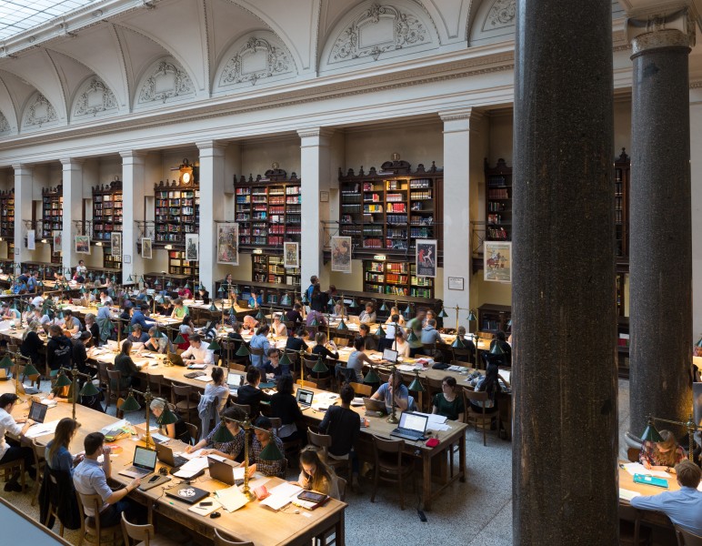 Universität Wien, Großer Lesesaal - Ausstellung Wikiversity 2015-8789
