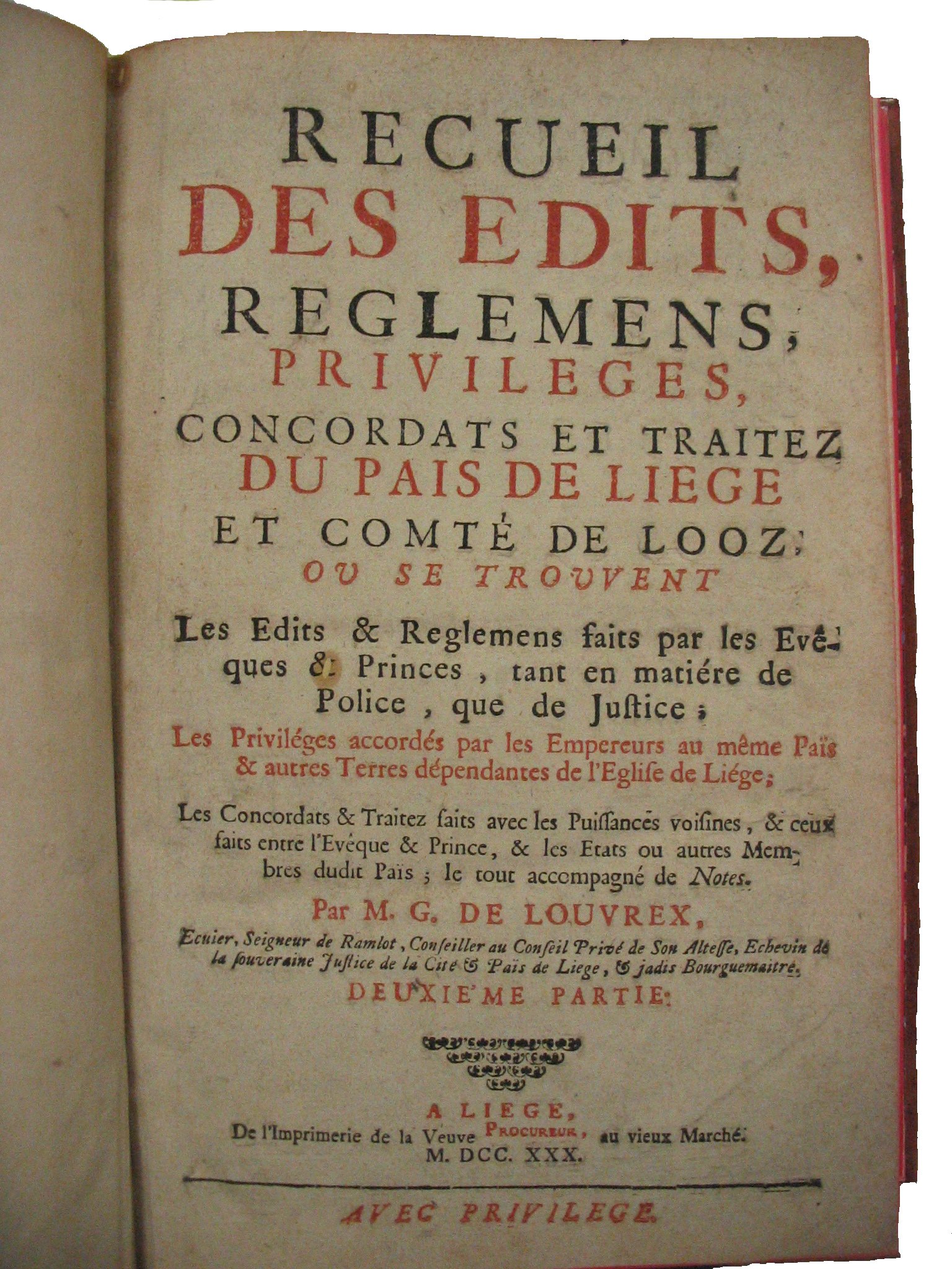 Louvrex-Recueil des Edits-2-1730
