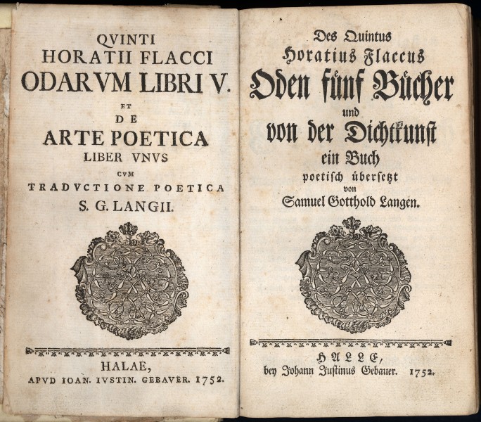 Samuel Gotthold Lange, Horaz (1752), ii-iii