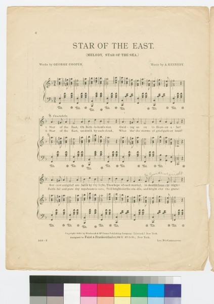 The star of the east; words by George Cooper; music by Amanda Kennedy (NYPL Hades-446549-1658174)