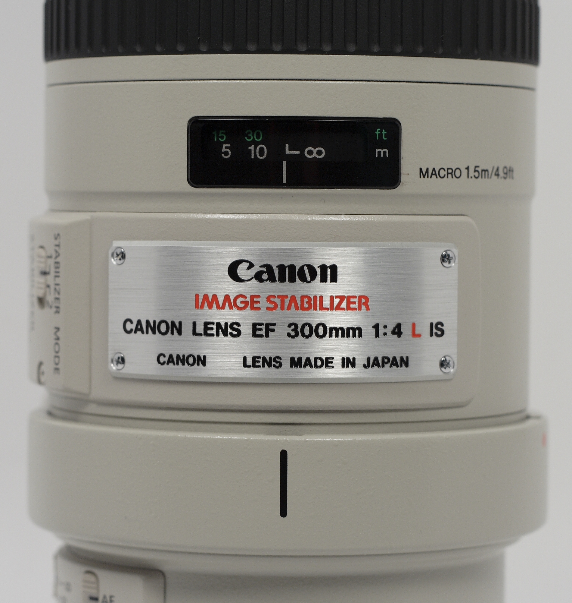 Canon EF 300mm f4L IS USM Label
