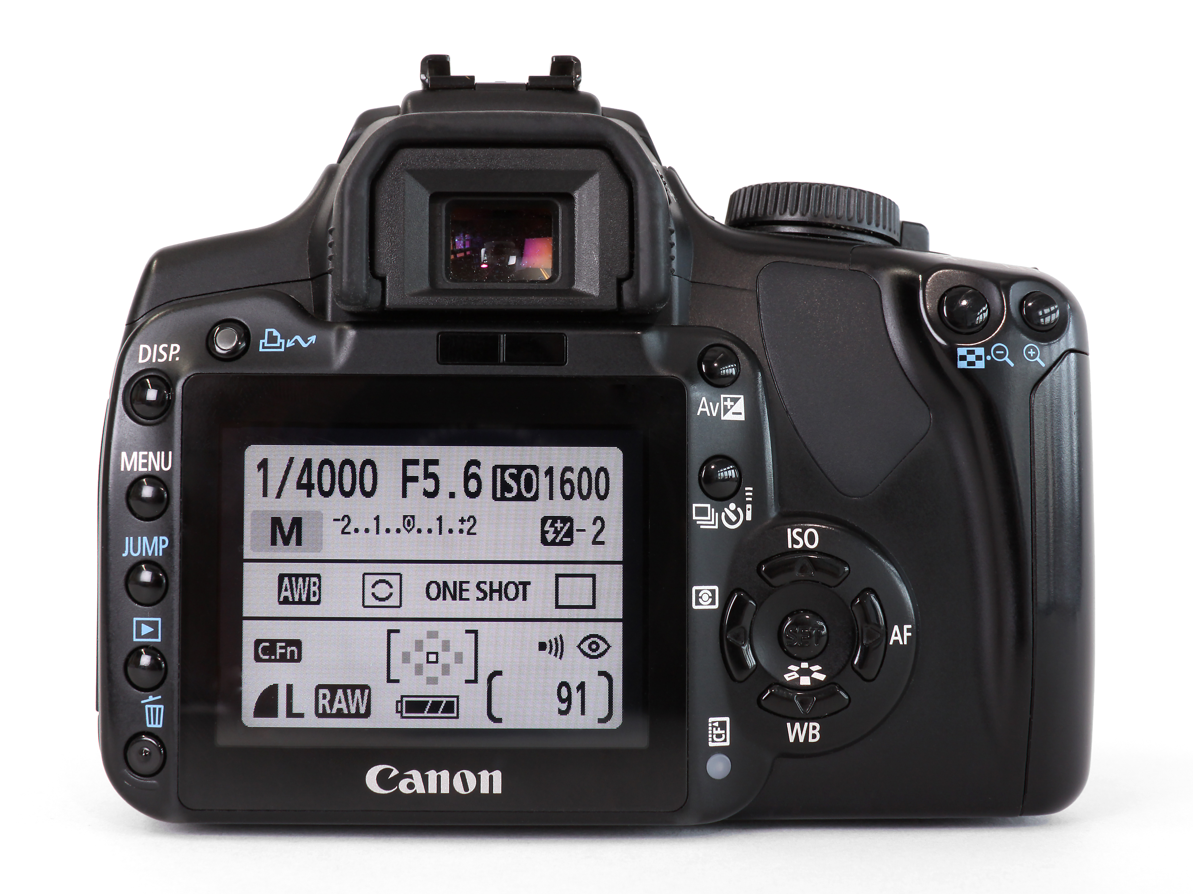 Canon EOS 400D Rückseite