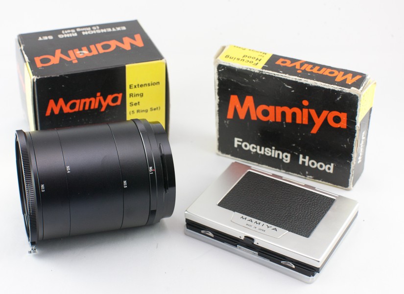 0585 Mamiya Universal Super 23 Extension ring set and Focussing Screen (9124342654)