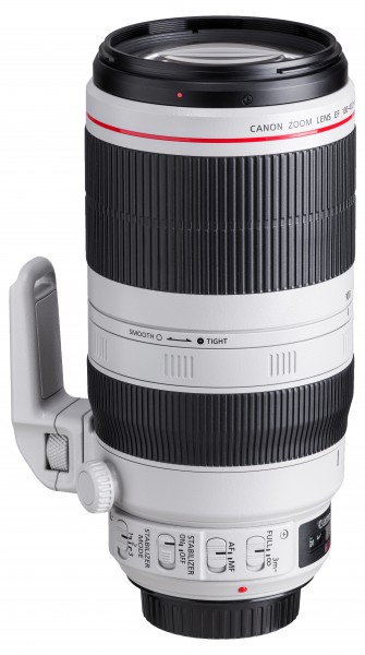 Canon EF 100-400mm f4.5-5.6L IS II USM switches angled