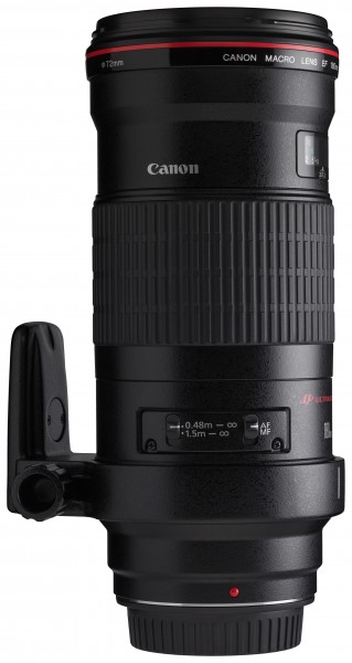 Canon EF 180mm f3.5L Macro USM switches horizontal with tripod ring rotated