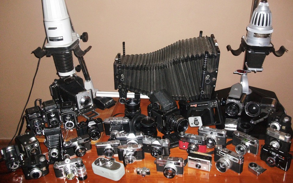Collection of classic cameras