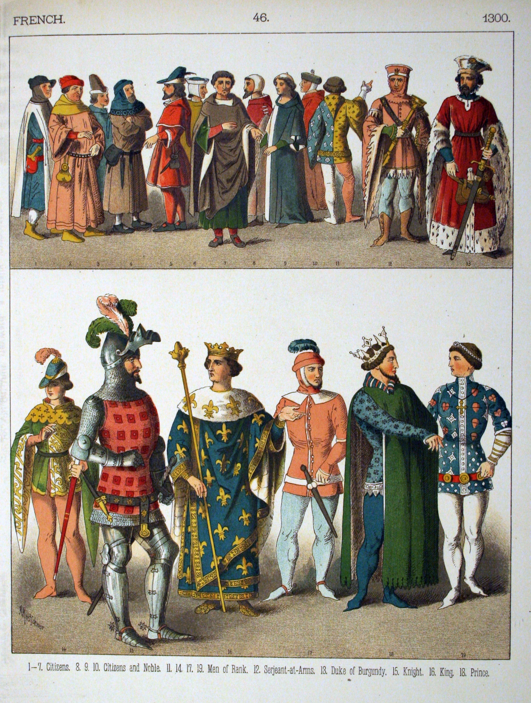 1300, French. - 046 - Costumes of All Nations (1882)