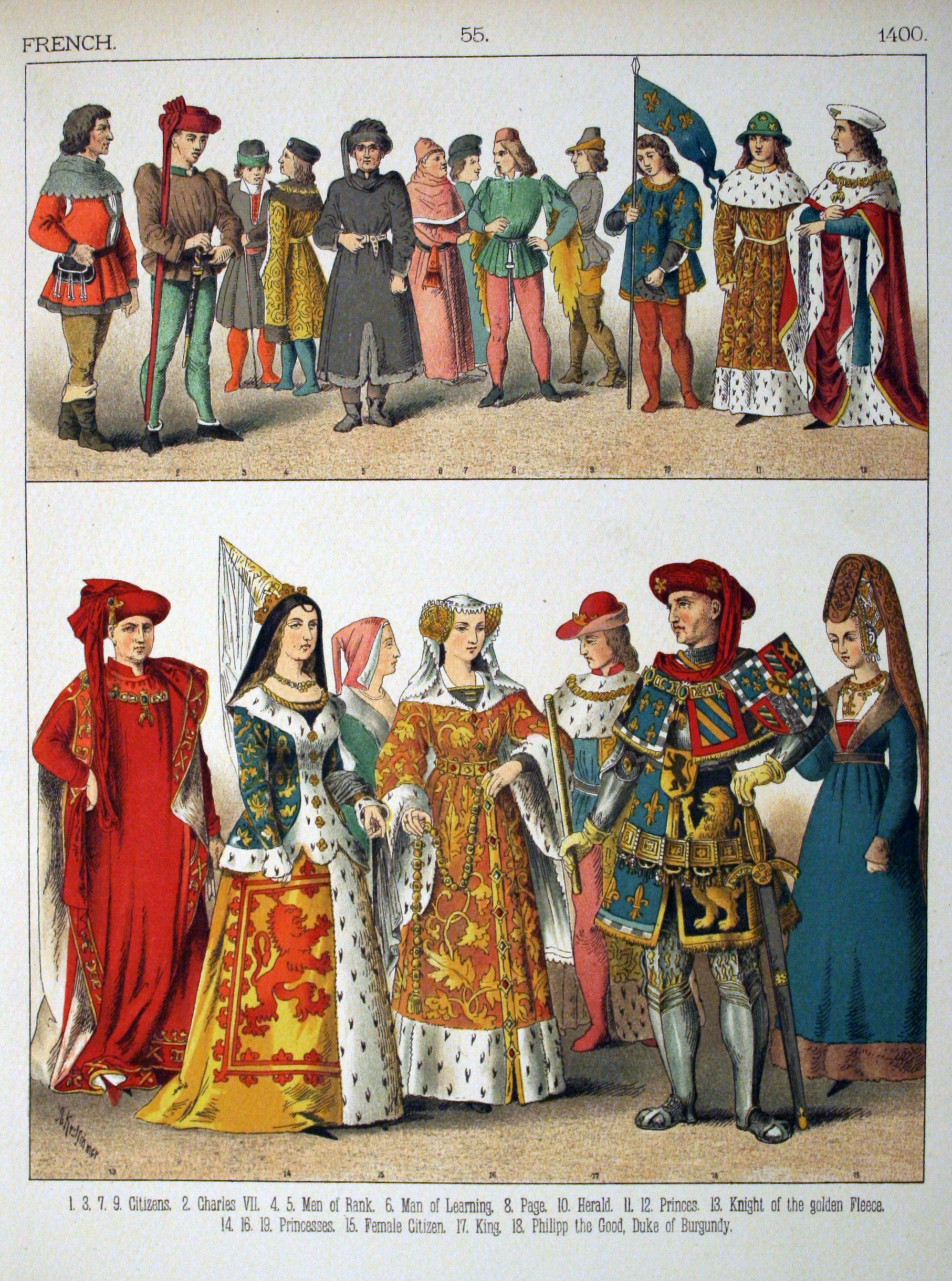 1400, French. - 055 - Costumes of All Nations (1882)