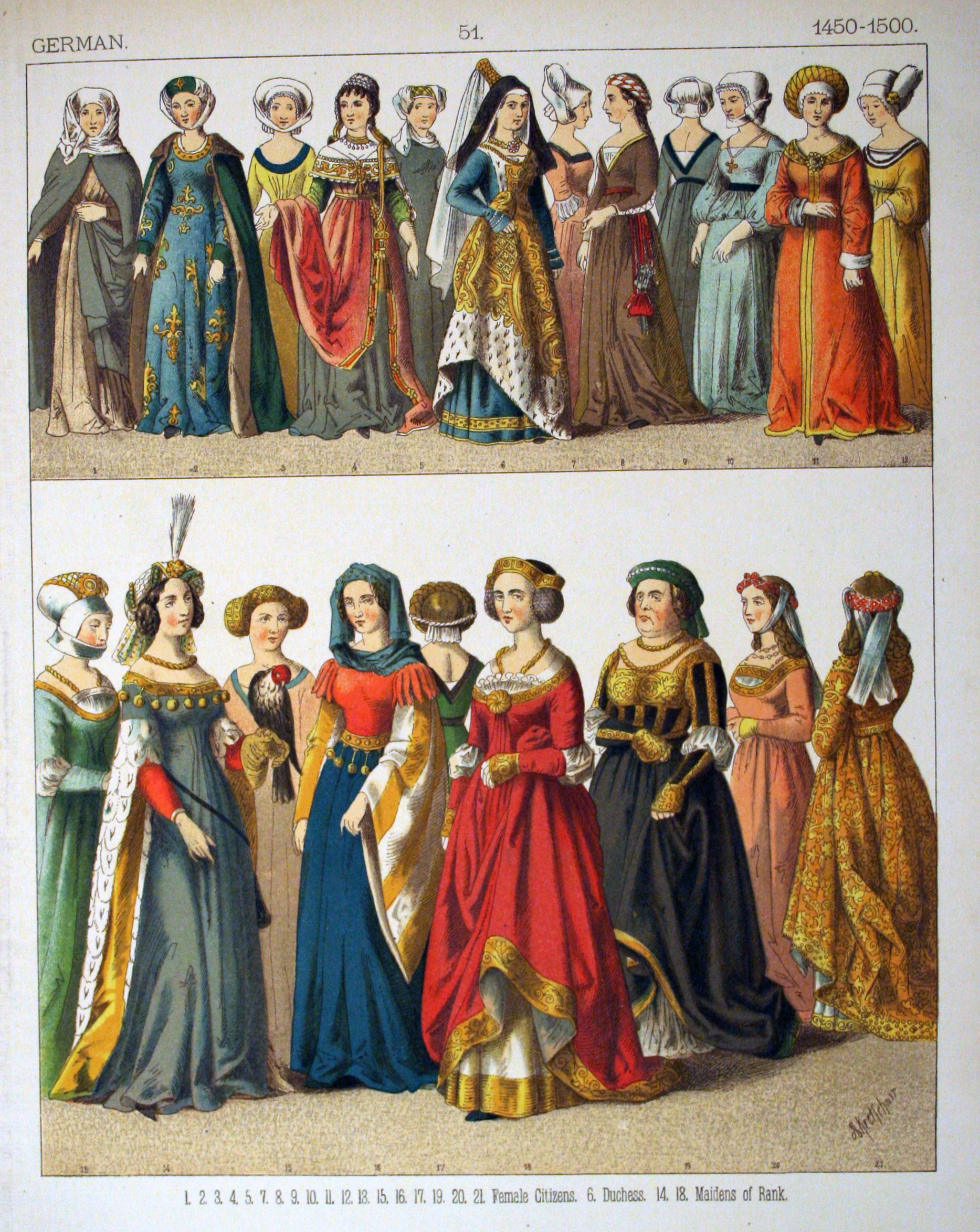 1450-1500, German. - 051 - Costumes of All Nations (1882)
