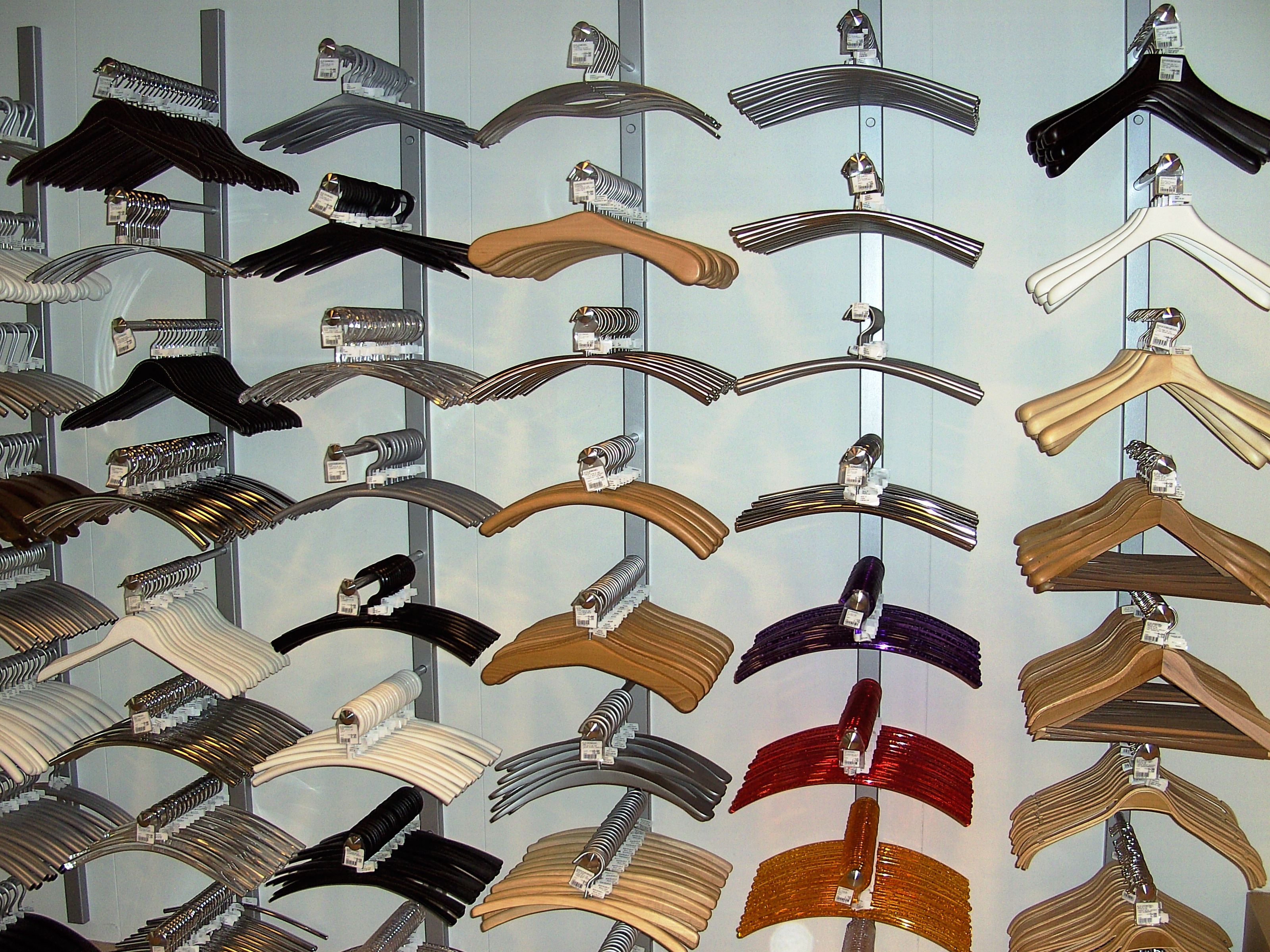 A bunch of clothes hangers