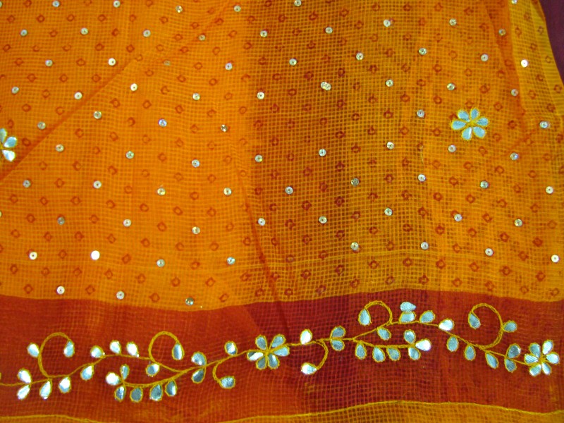 Kota sari with a gota patti border