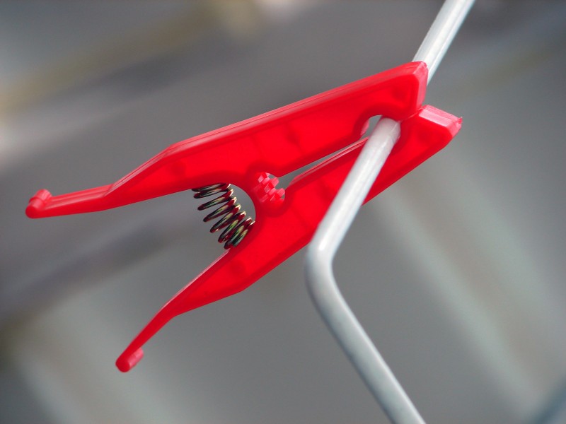 Red clothes peg