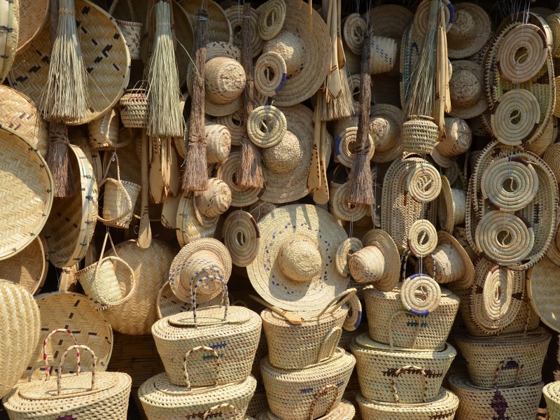 Straw hats and baskets
