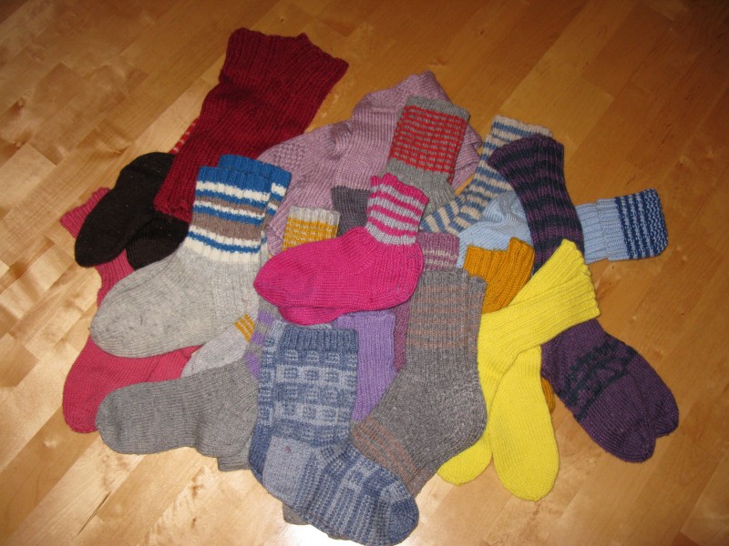 Woolen socks on the floor