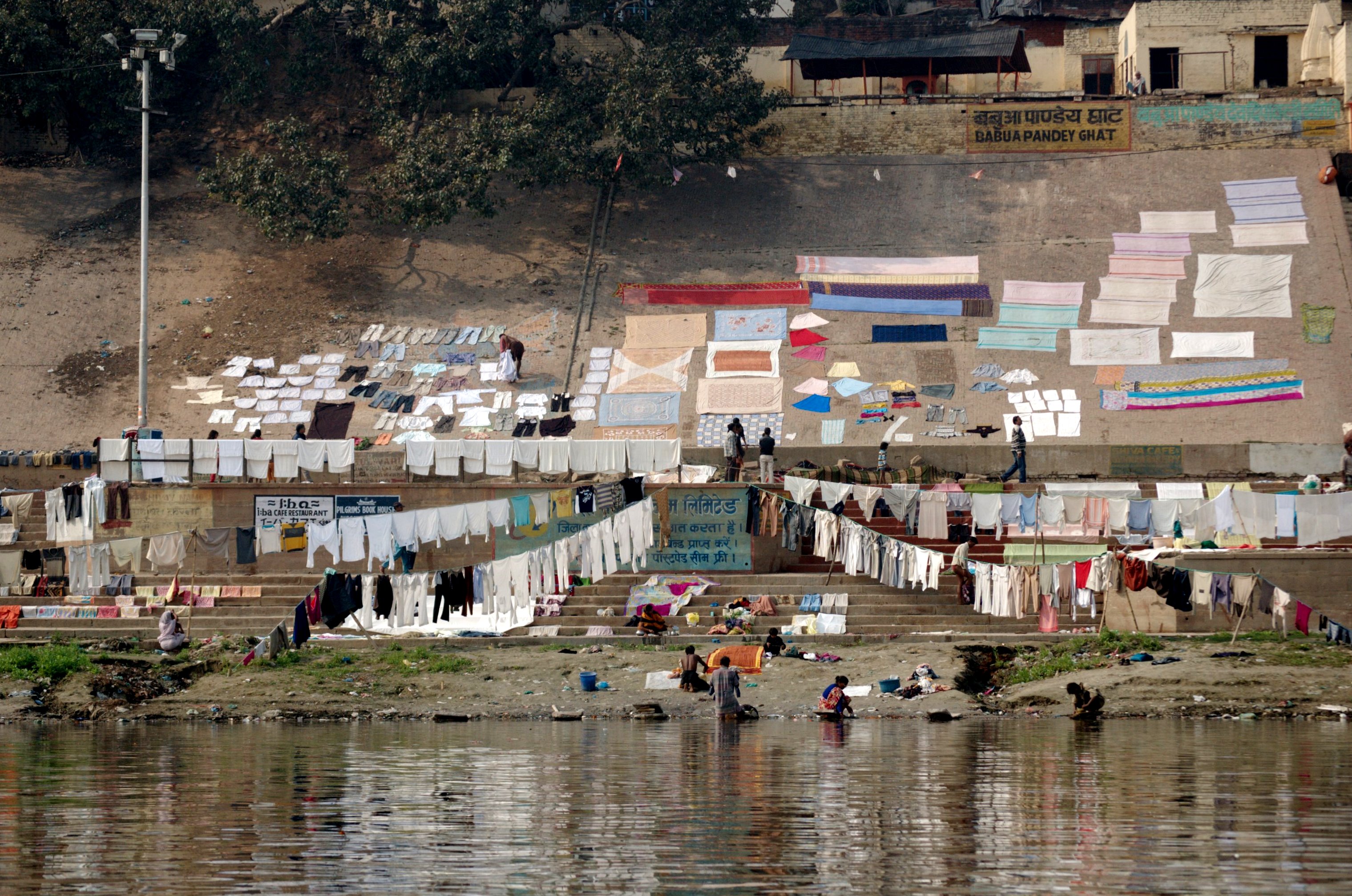 Washing clothes by the Ganges, Varanasi