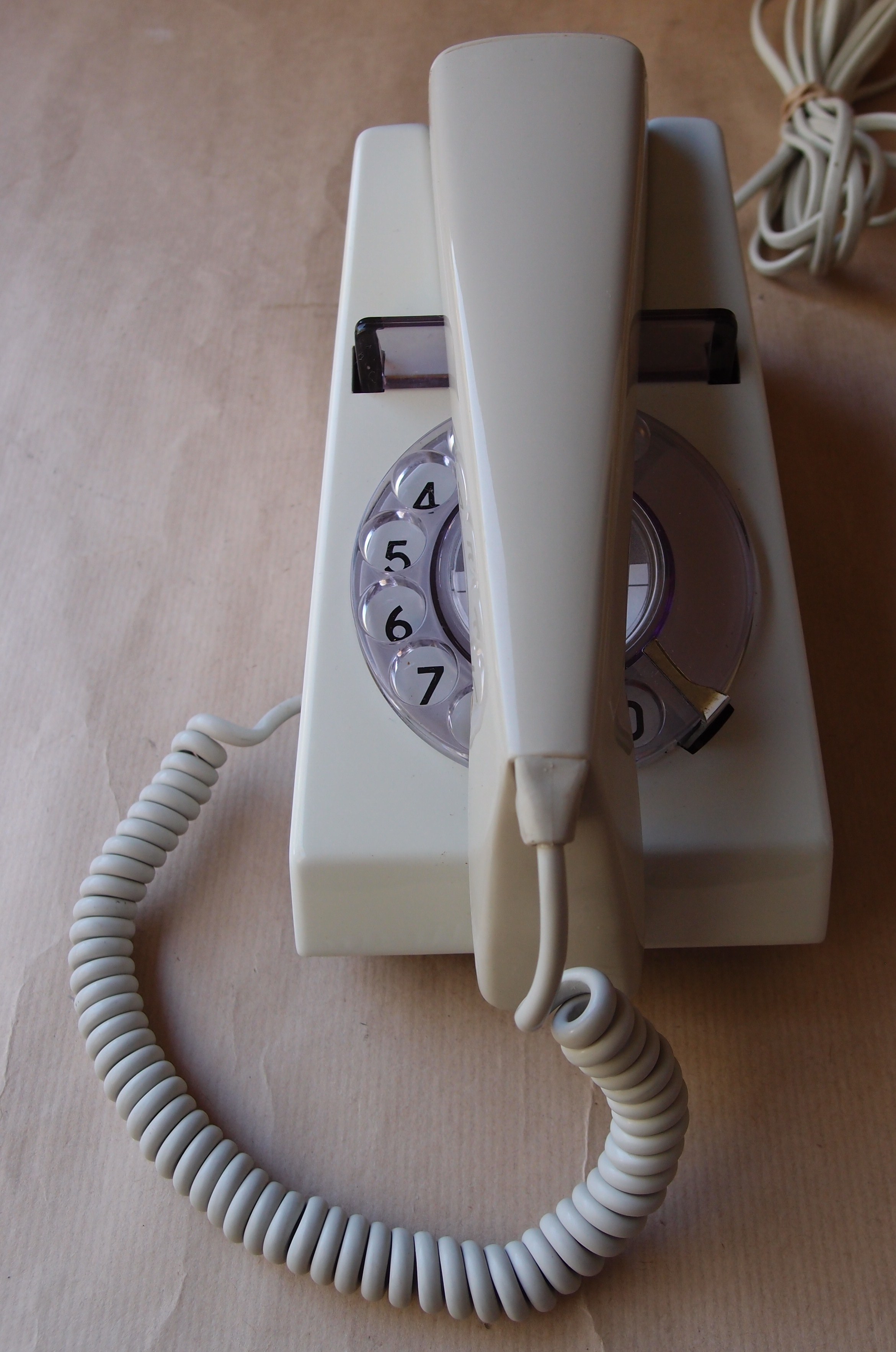 1971 2722 Trimphone telephone in grey and white