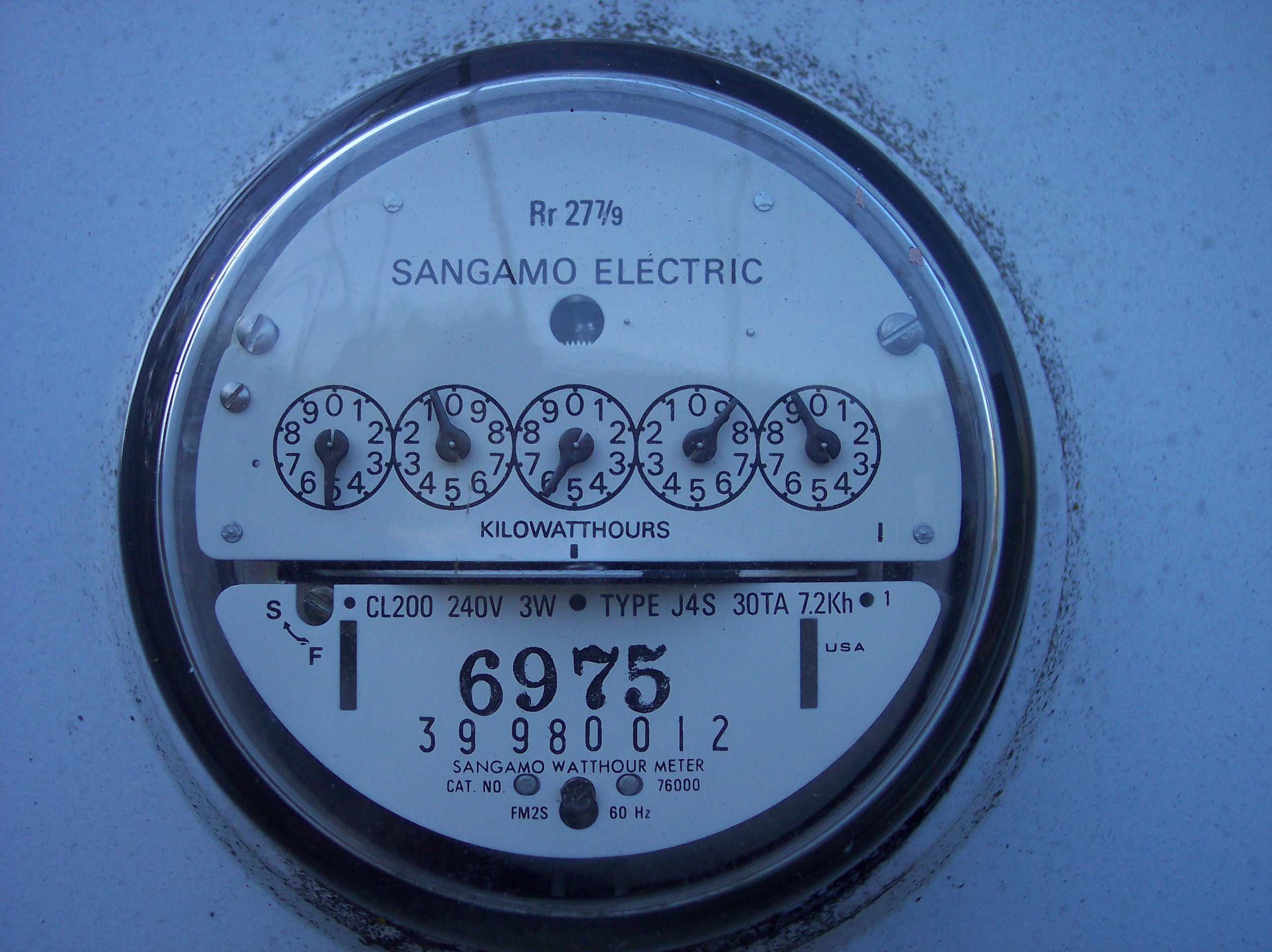 Close up shot of an US electrical meter 000 0027