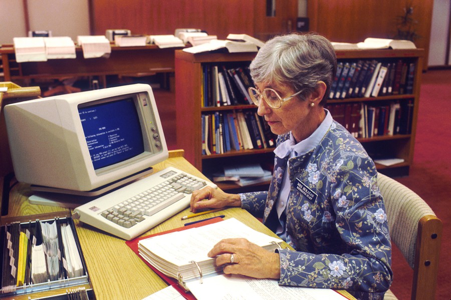 Librarian accessing pdq