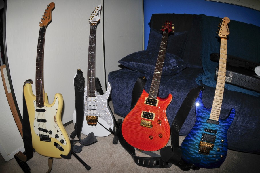 My current stable of guitars (by Art Bromage)