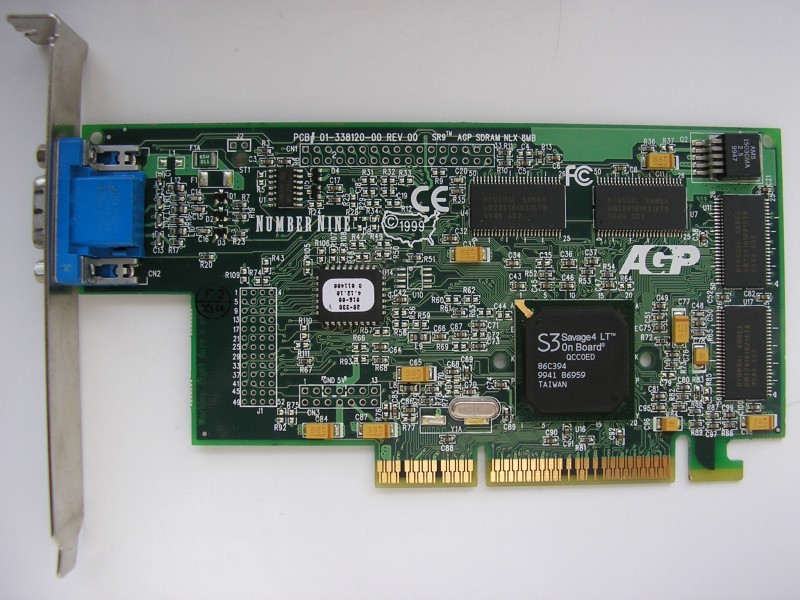 Number Nine SR9 AGP SDRAM NLX 8MB S3 Savage4 LT (86C394)