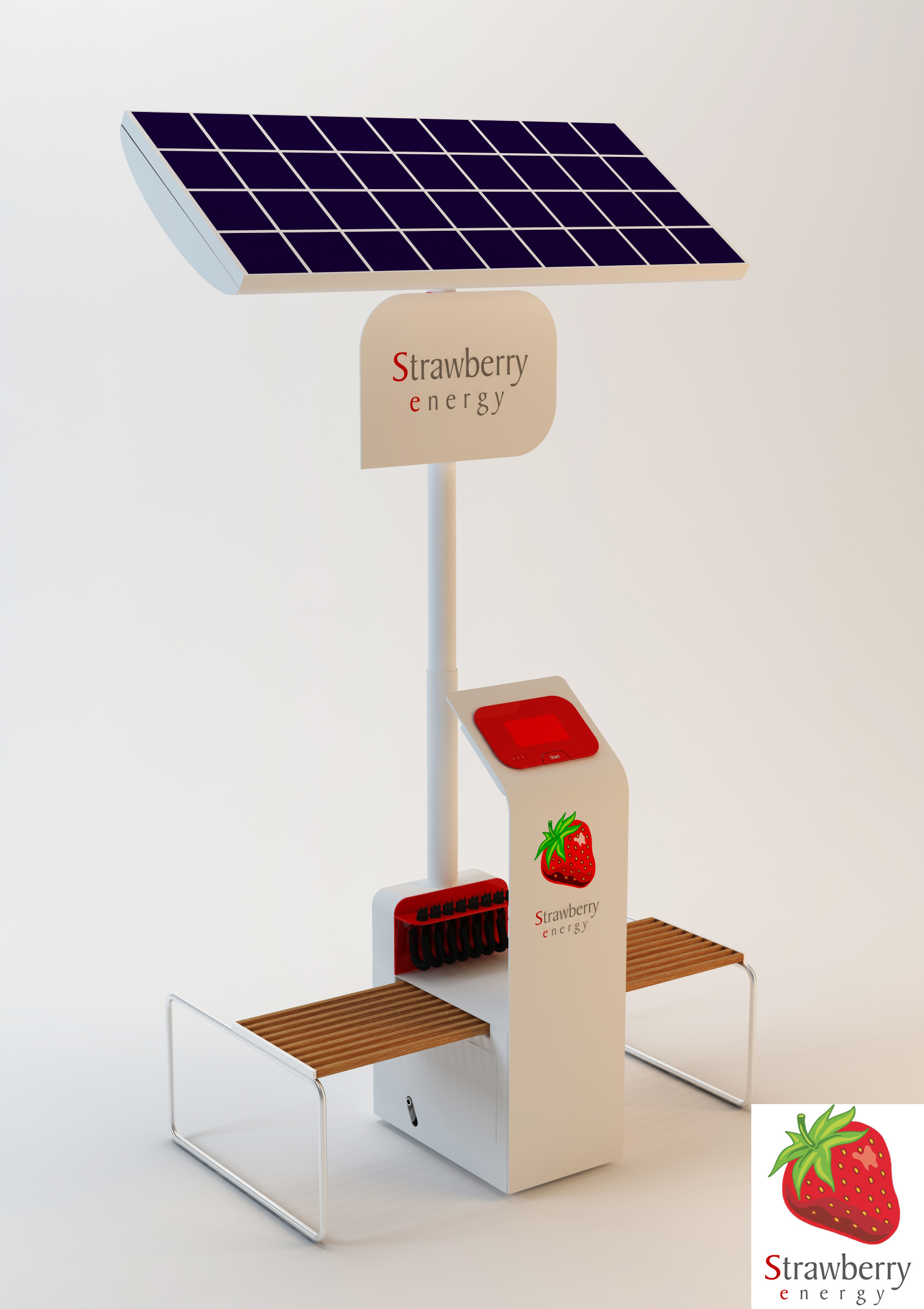 Strawberry Mini,portable solar charger for mobile devices