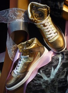 Golden Sneakers by Dolce & Gabbana, Italy.