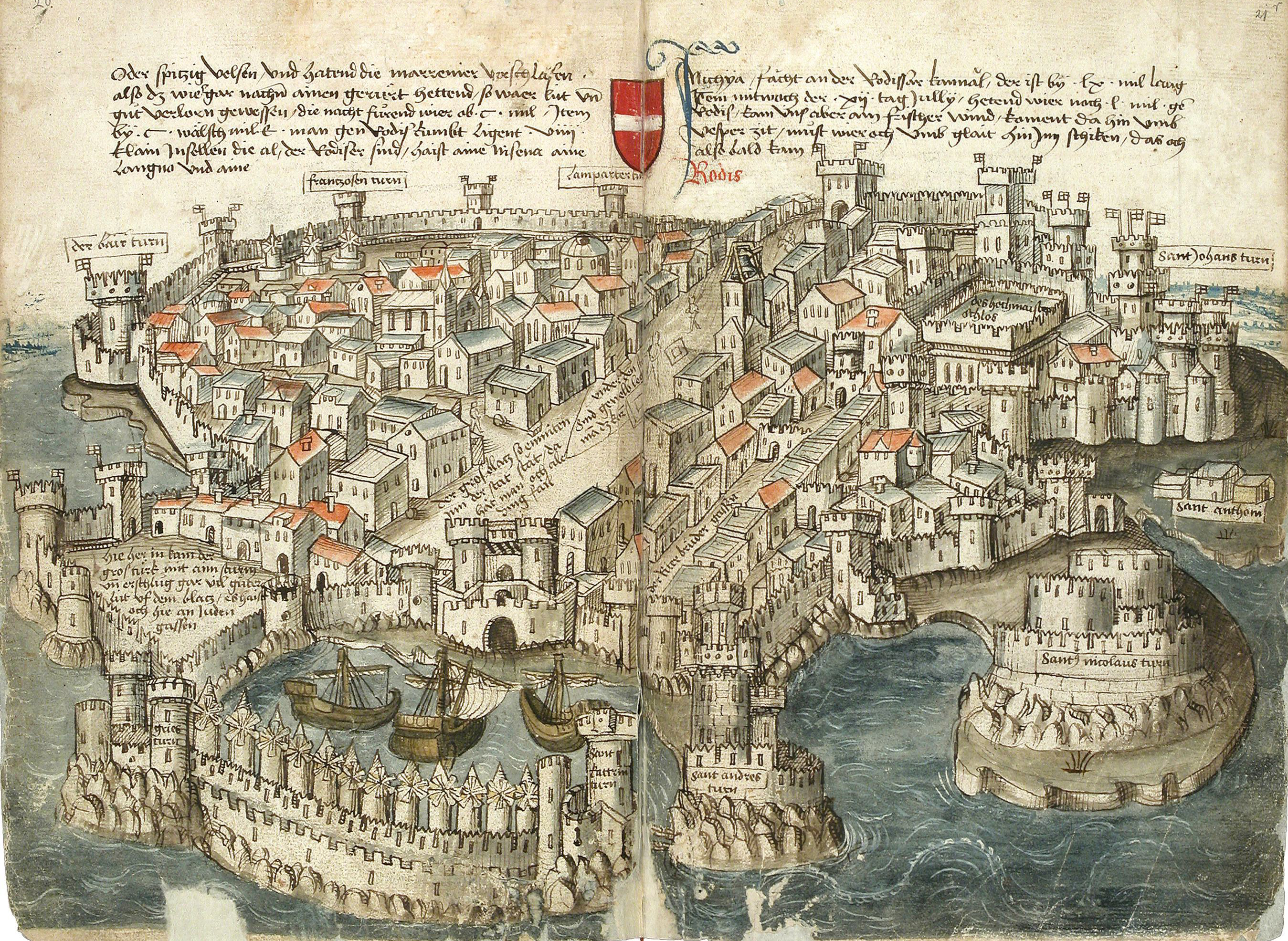 Konrad von Grünenberg - Beschreibung der Reise von Konstanz nach Jerusalem - Blatt 20v-21r