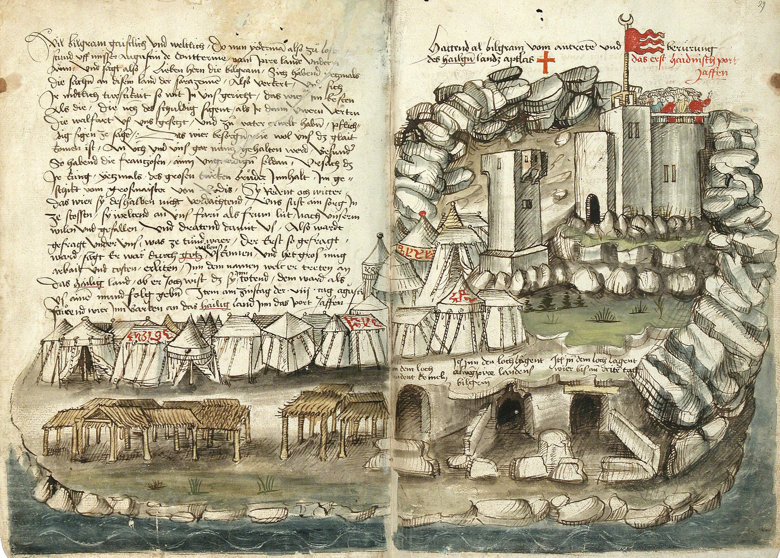 Konrad von Grünenberg - Beschreibung der Reise von Konstanz nach Jerusalem - Blatt 28v-29r