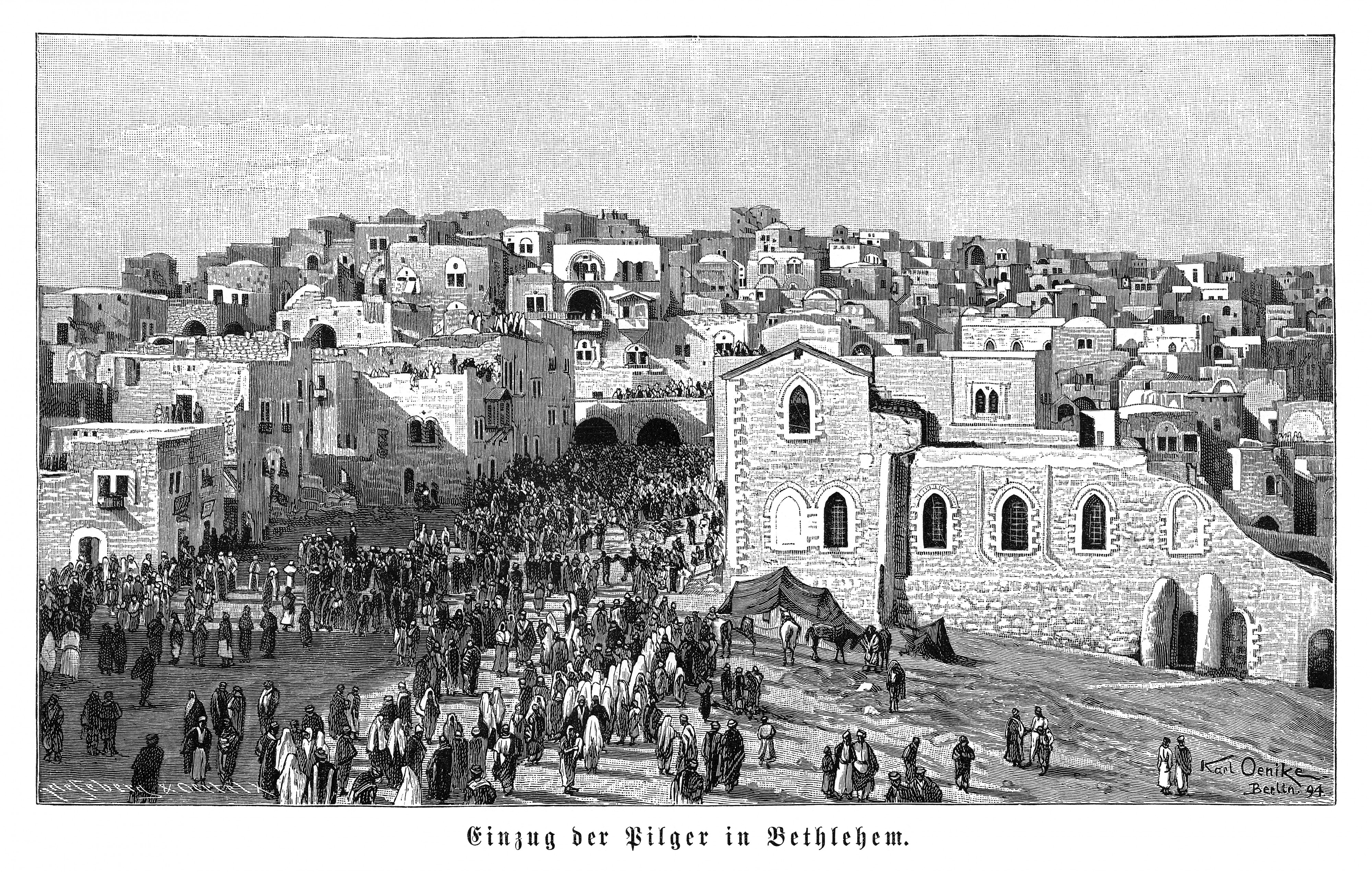 Karl Oenike, Einzug der Pilger in Bethlehem (1894)