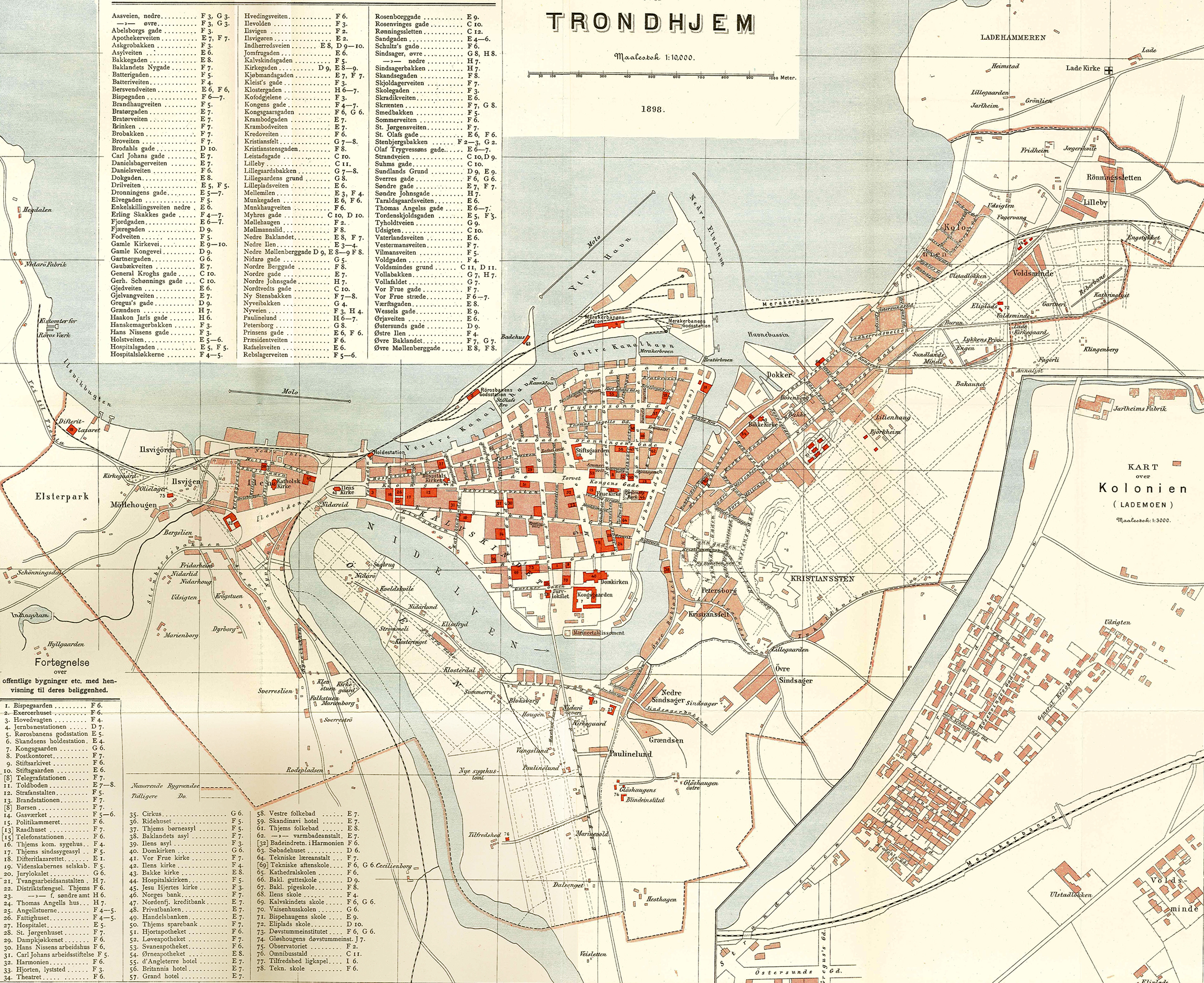 Trondheim map 1898
