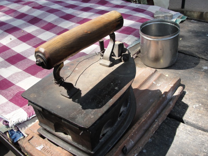 A traditional iron box