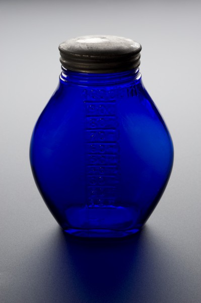 Blue glass sputum bottle, England, 1871-1920 Wellcome L0058775