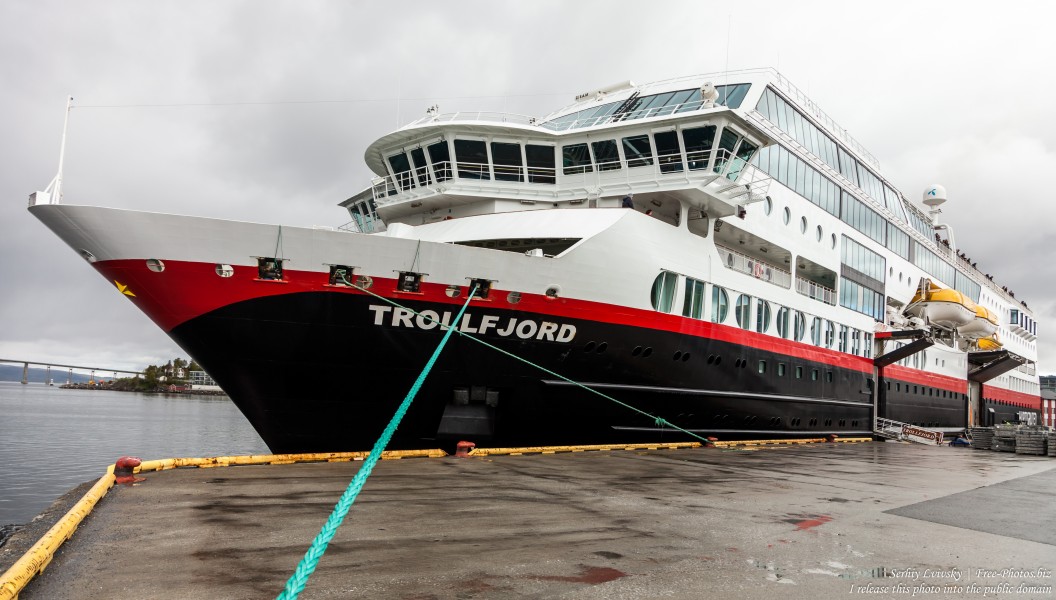 MS Trollfjord ship of Hurtigruten in Finnsnes, Norway, photographed in June 2018 by Serhiy Lvivsky, picture 2