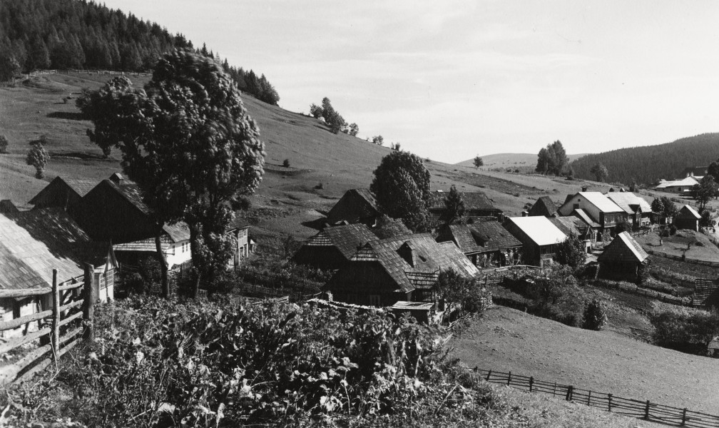 Dóval község látképe.Szlovákia 1935. - Fortepan 95948