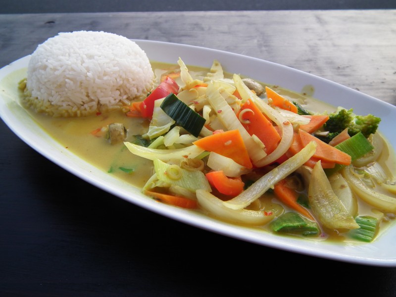 Reis mit Gemüse thailändisch Juni 2012