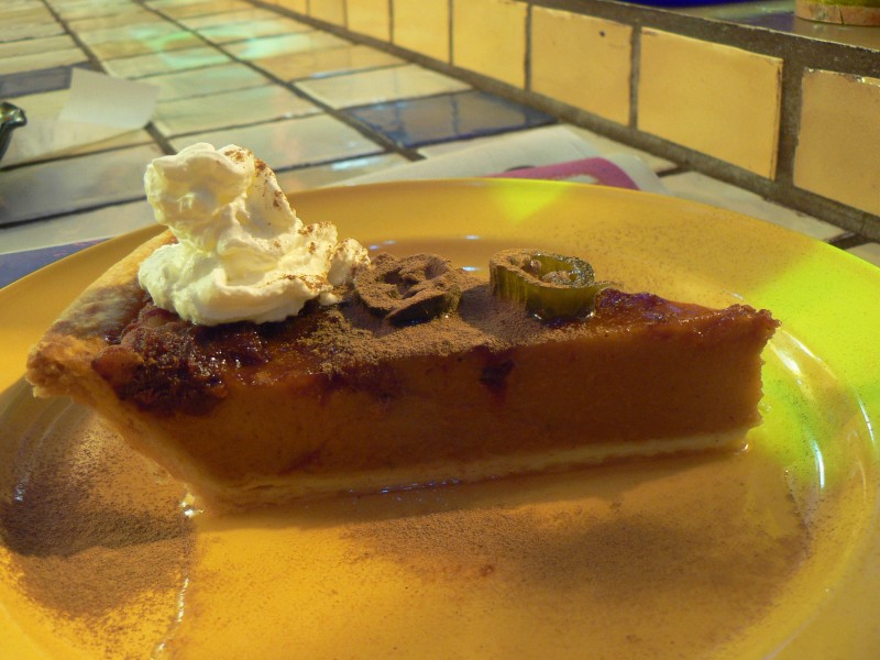 Spicy pumpkin pie with whipped cream, March 2007