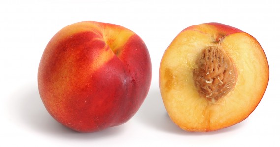 Yellow nectarine and cross section