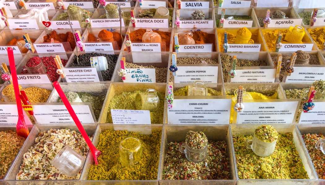 Spices of Saúde flea market, São Paulo, Brazil