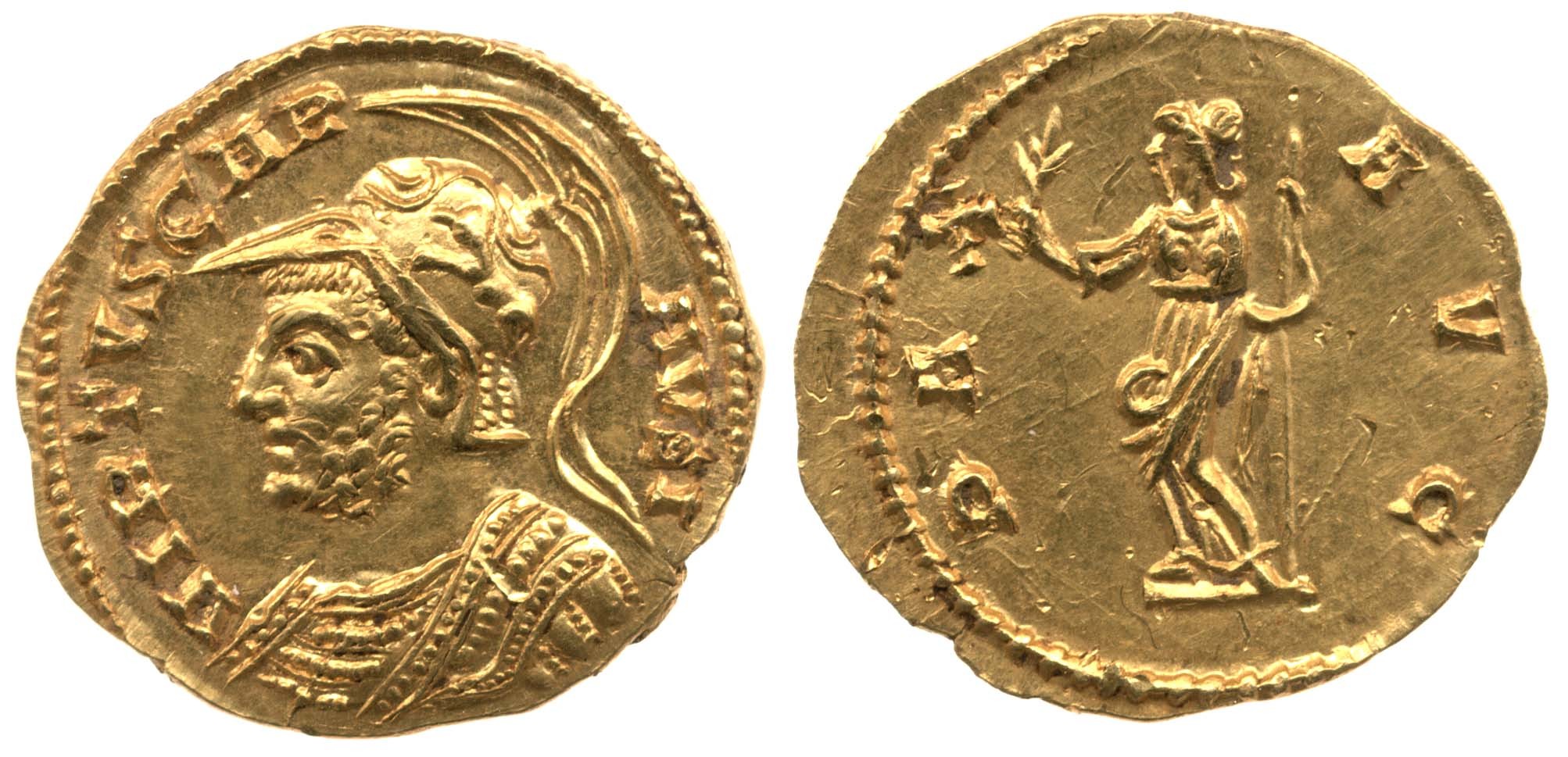 An Aureus of Carausius, minted at London