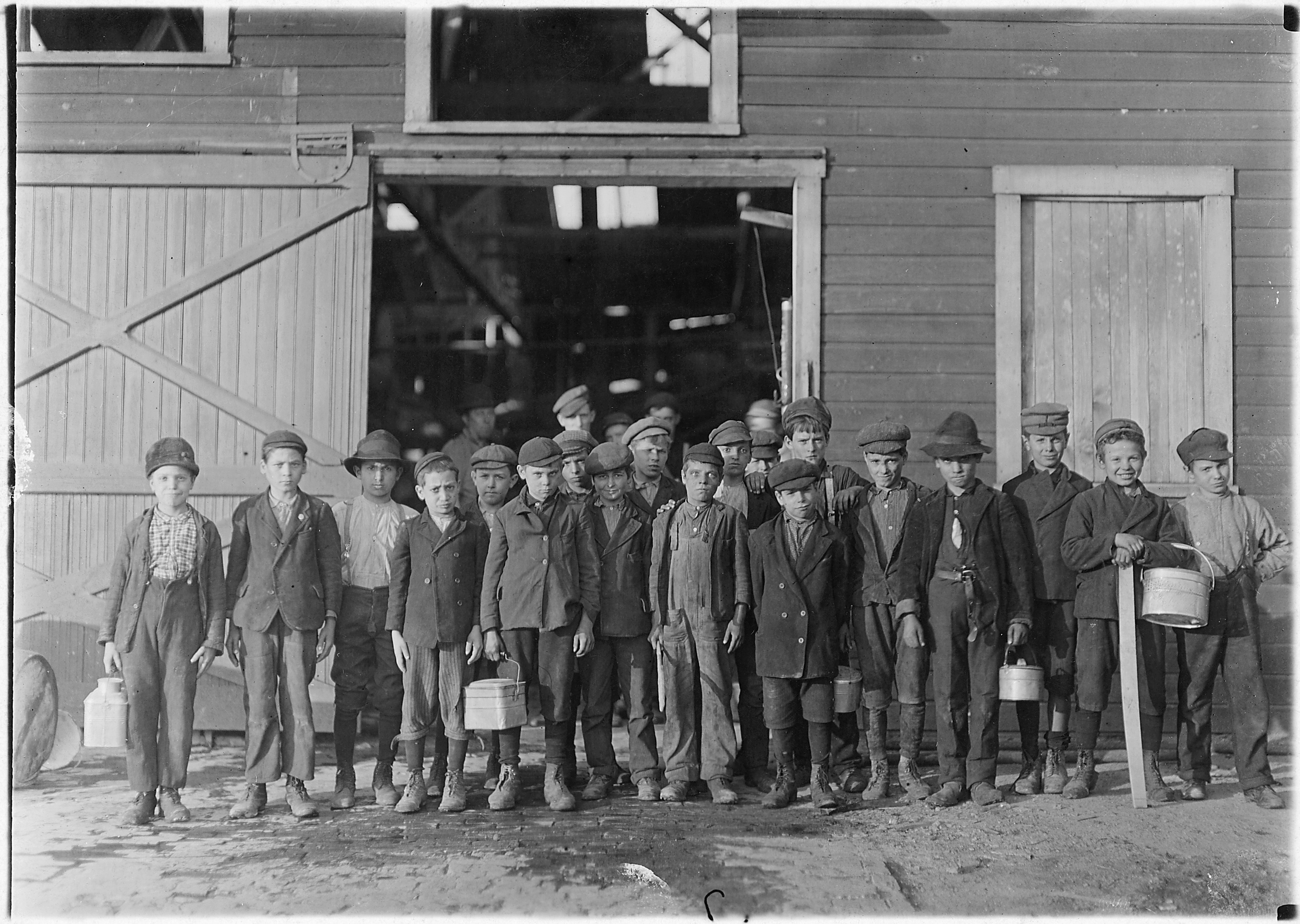 5 pm. Boys going home from Monougal Glass Works. A native remark, 