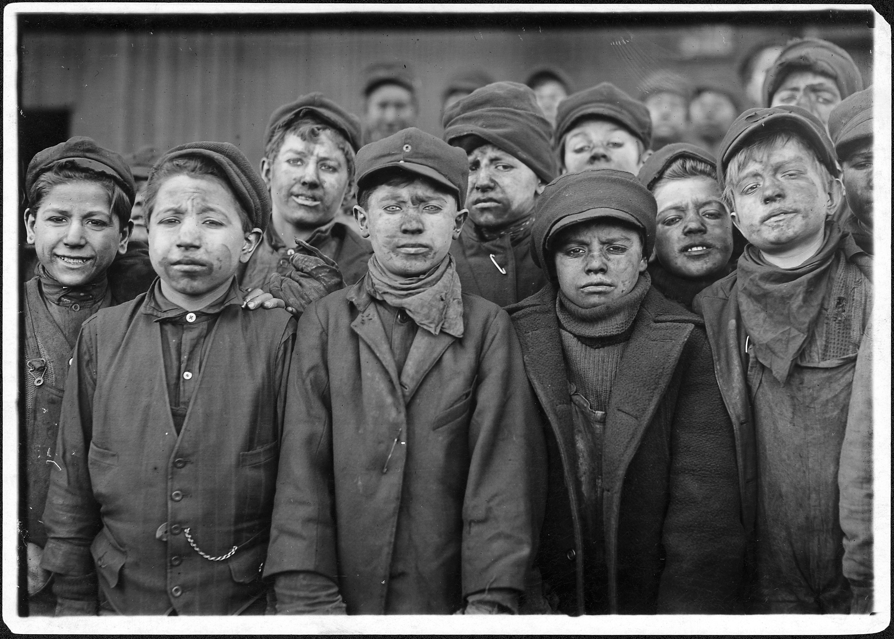 Breaker boys. Smallest is Angelo Ross. Hughestown Borough Coal Co. Pittston, Pa. - NARA - 523384