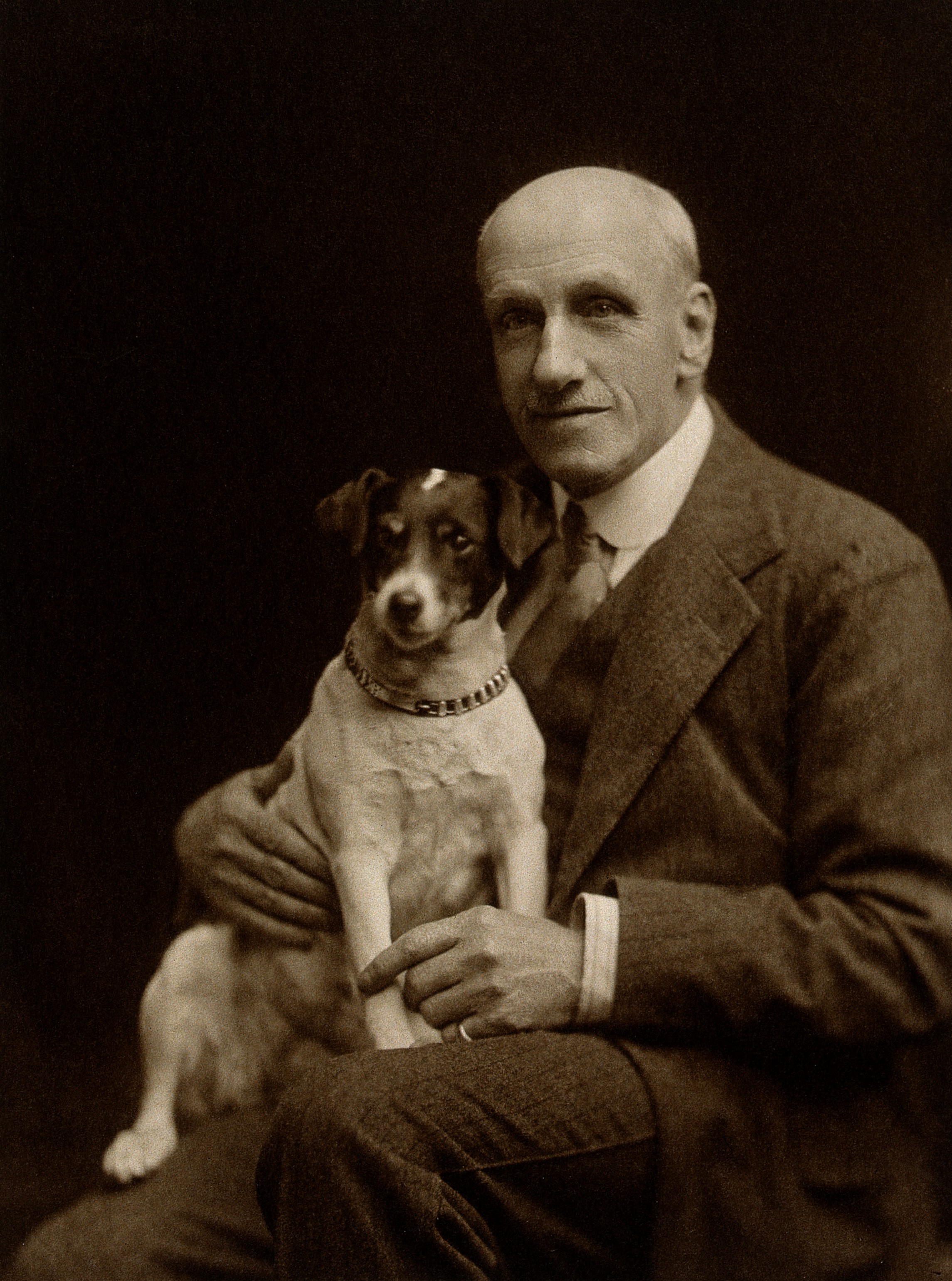 Charles Firmin Cuthbert with dog. Photograph by Debenham, 19 Wellcome V0027646