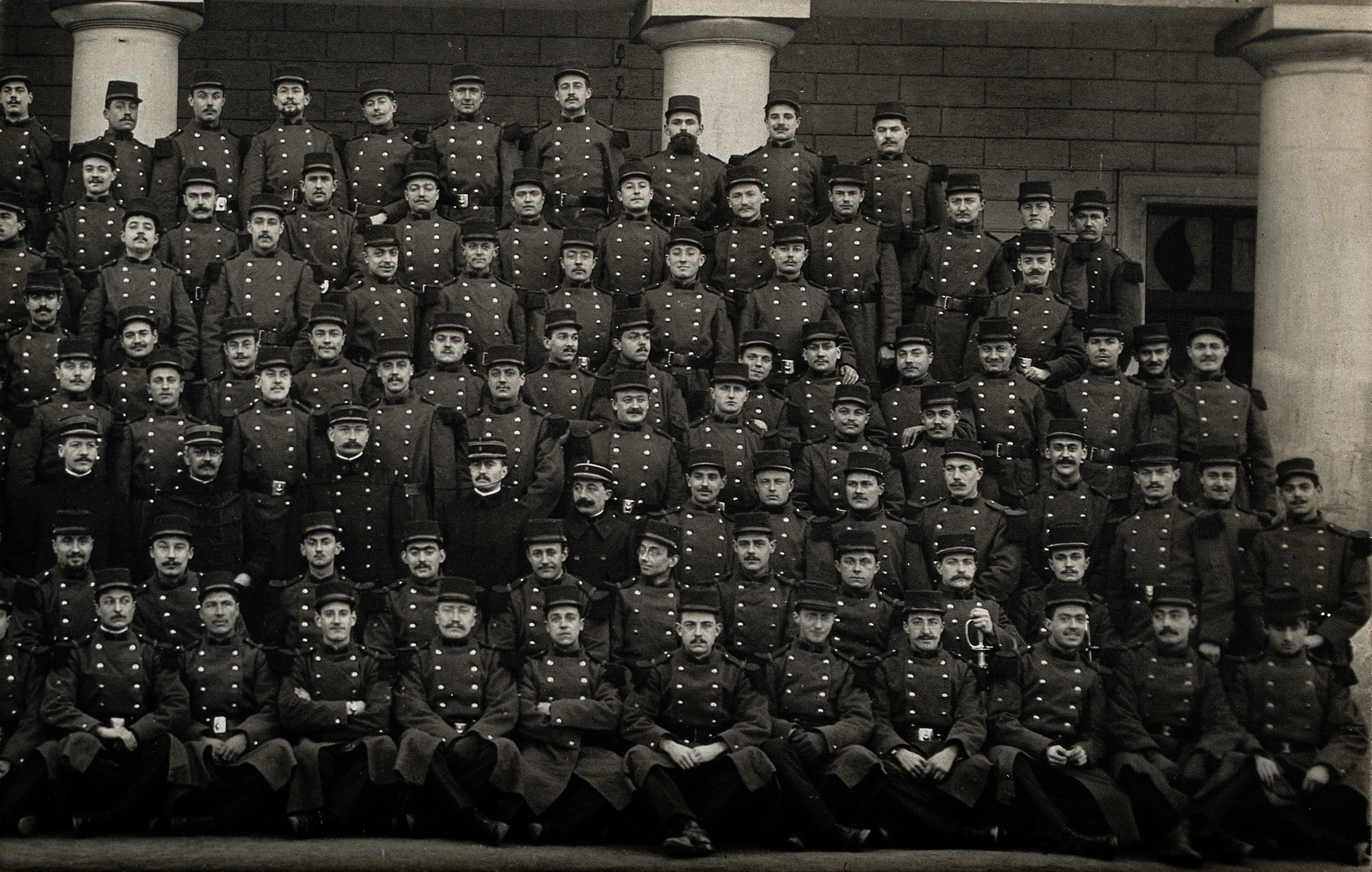 French soldiers including Louis de Broglie (front row, third Wellcome V0028213