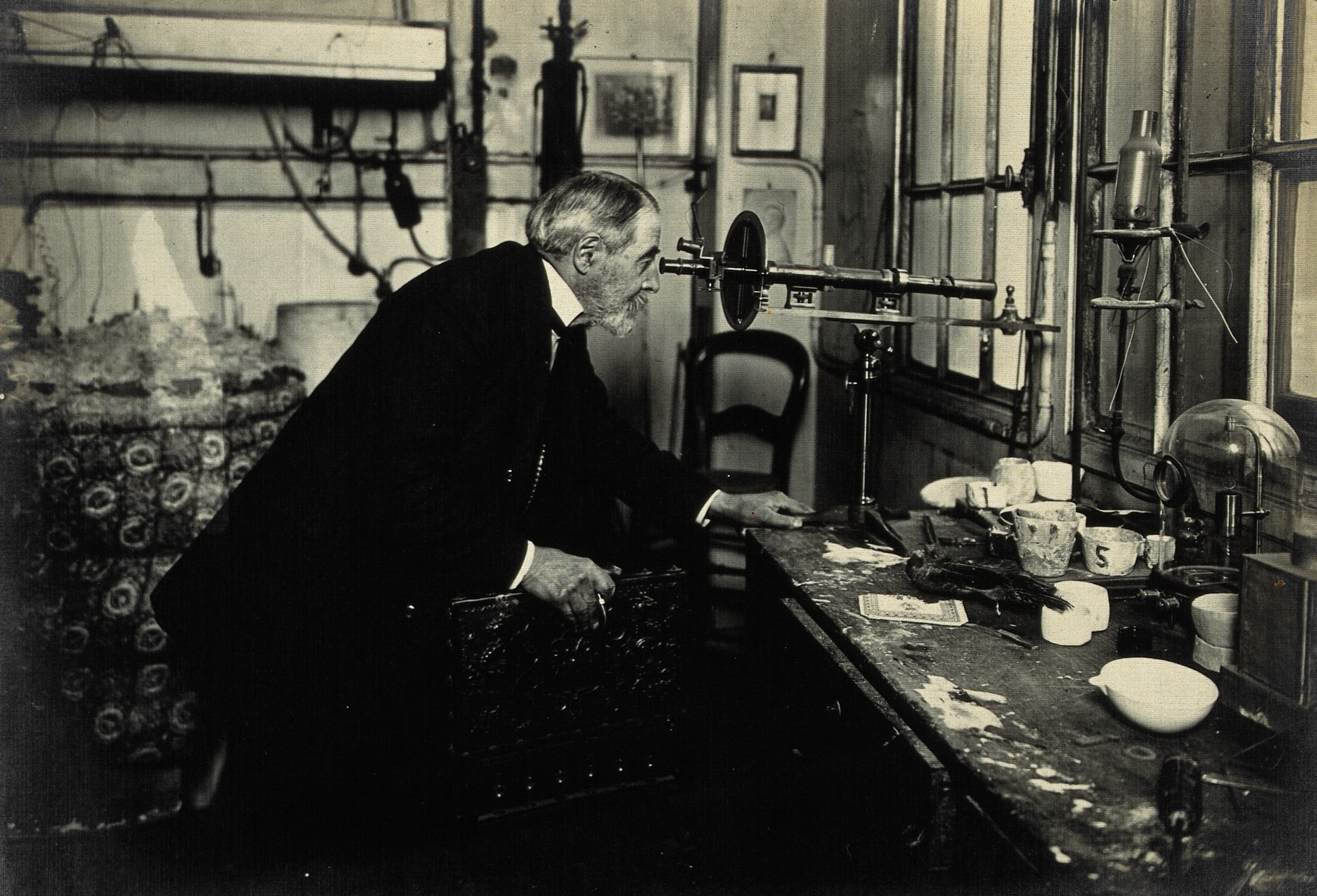 Joseph Achille Le Bel in his laboratory. Photograph. Wellcome V0028155