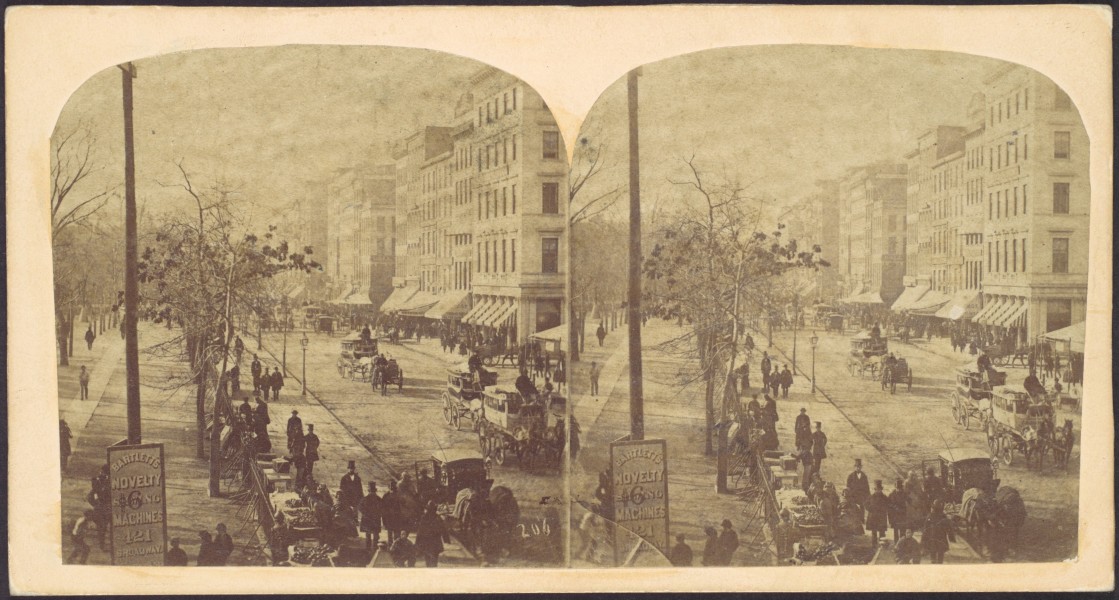 -Broadway with horse-drawn carriages- MET DP111354