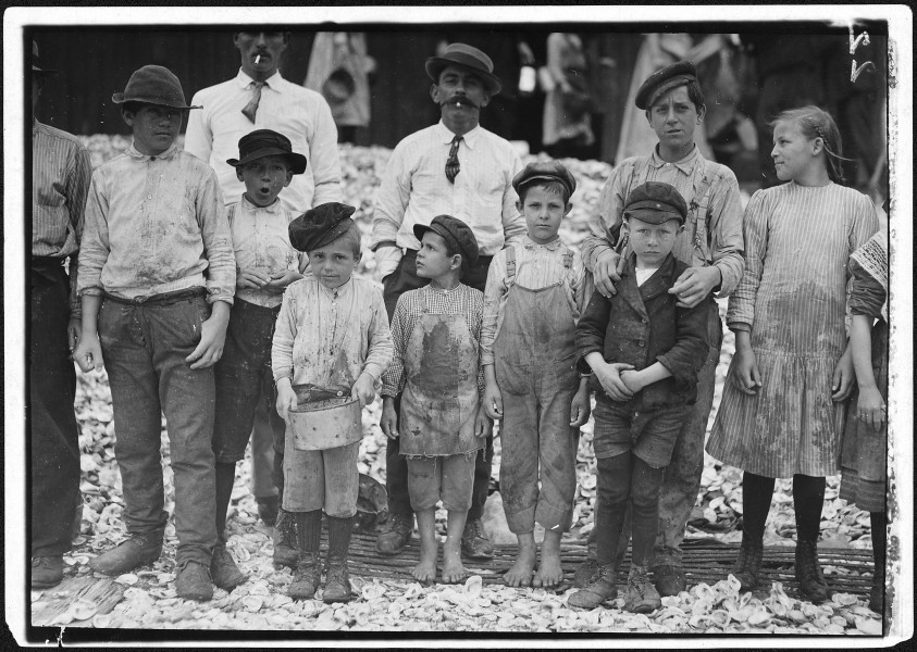 All these are shrimp pickers. Youngest in photo are 5 and 8 years old. Biloxi, Miss. - NARA - 523393